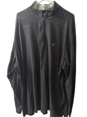 CHAPS Vintage 3XB Big & Tall Black Quarter Zip Pullover Long Sleeve Shirt 3XL